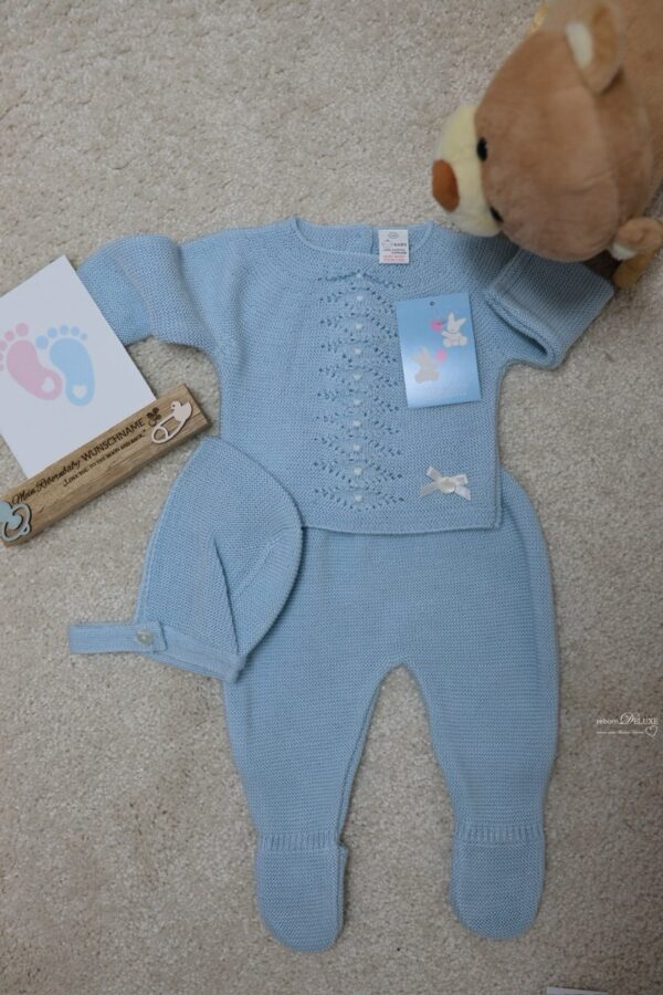 Edles Rebornbaby-Strickset 3teilig – Bild 3